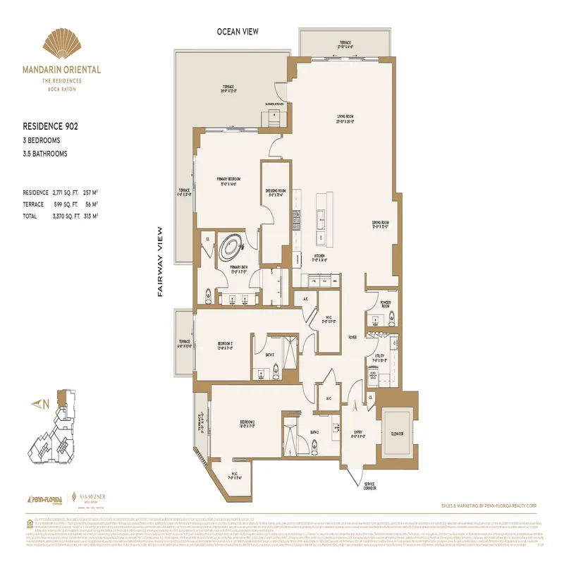 The Residences at Mandarin Oriental, Boca Raton floor plan 11