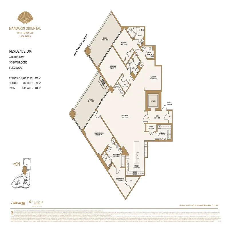The Residences at Mandarin Oriental, Boca Raton floor plan 12