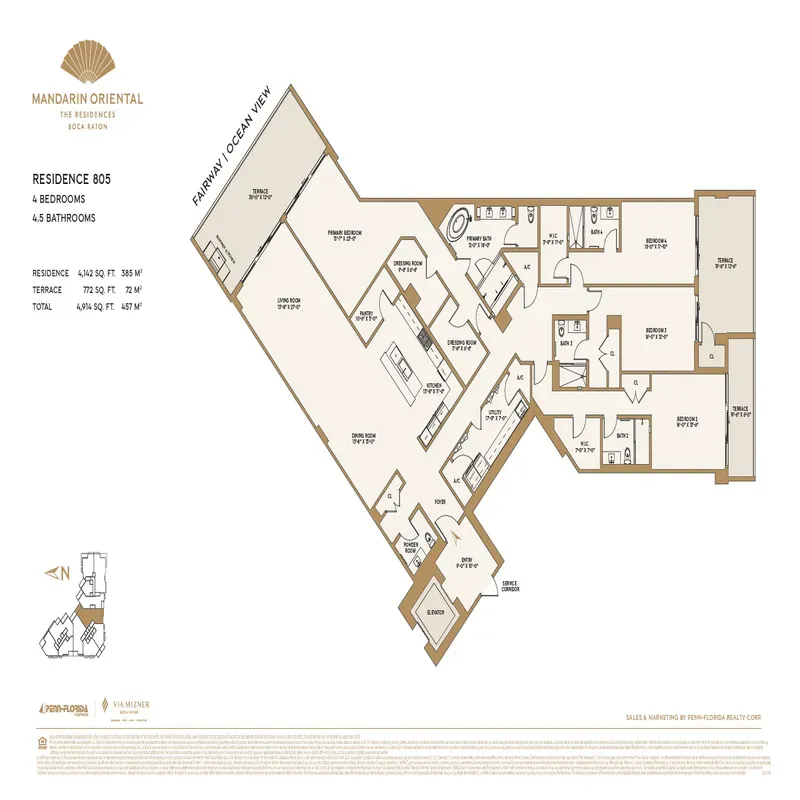 The Residences at Mandarin Oriental, Boca Raton floor plan 13