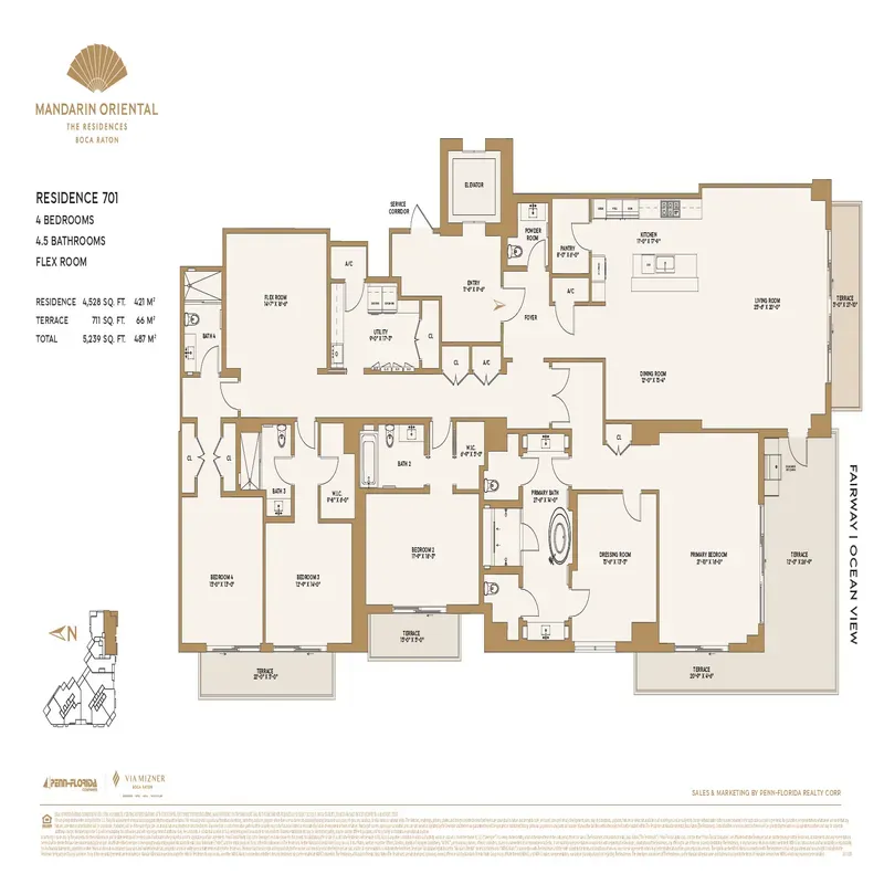 The Residences at Mandarin Oriental, Boca Raton floor plan 15