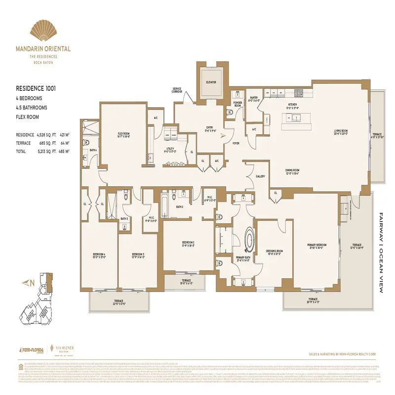 The Residences at Mandarin Oriental, Boca Raton floor plan 16