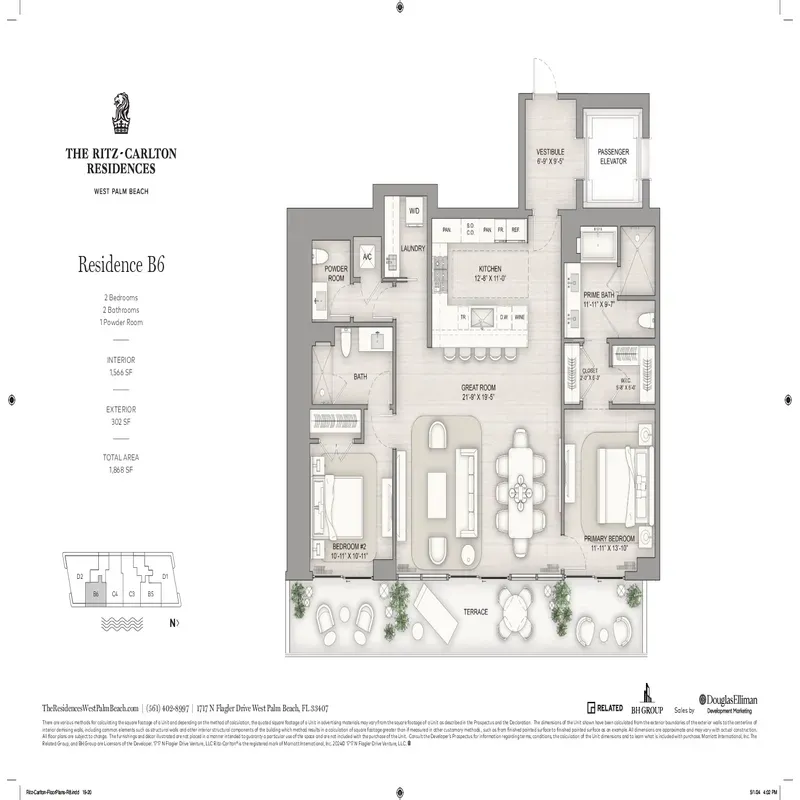 The Ritz-Carlton Residences, West Palm Beach floor plan 1