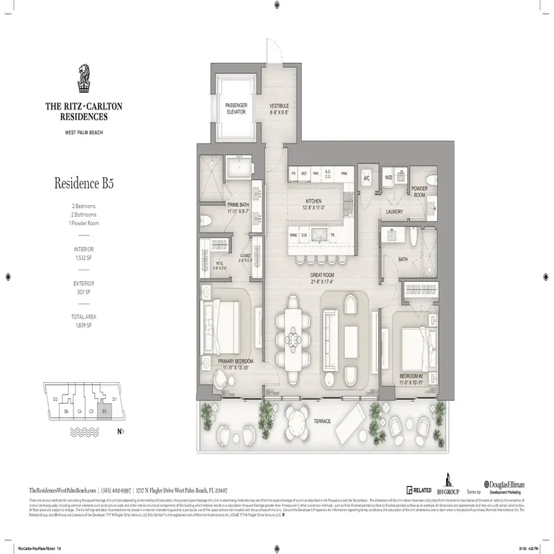 The Ritz-Carlton Residences, West Palm Beach floor plan 14