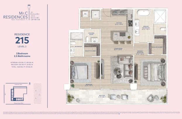 Mr. C Residences West Palm Beach floor plan 1