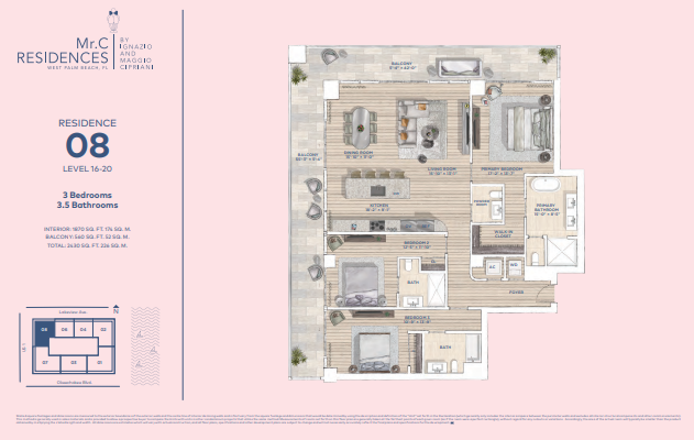 Mr. C Residences West Palm Beach floor plan 9