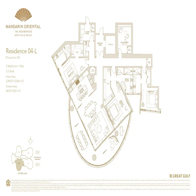 Mandarin Oriental Residences, West Palm Beach floor plan 6