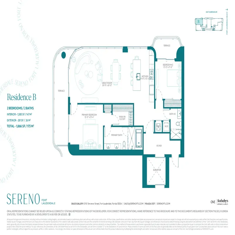 Sereno Fort Lauderdale floor plan 1