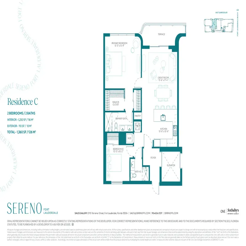 Sereno Fort Lauderdale floor plan 2