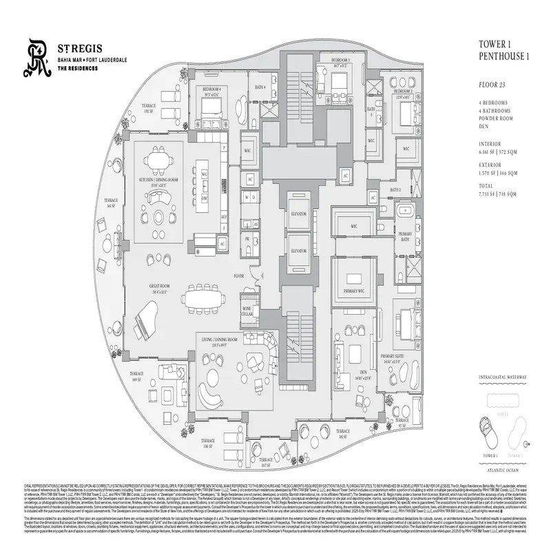 St. Regis Resort & Residences Bahia Mar, FTL floor plan 3