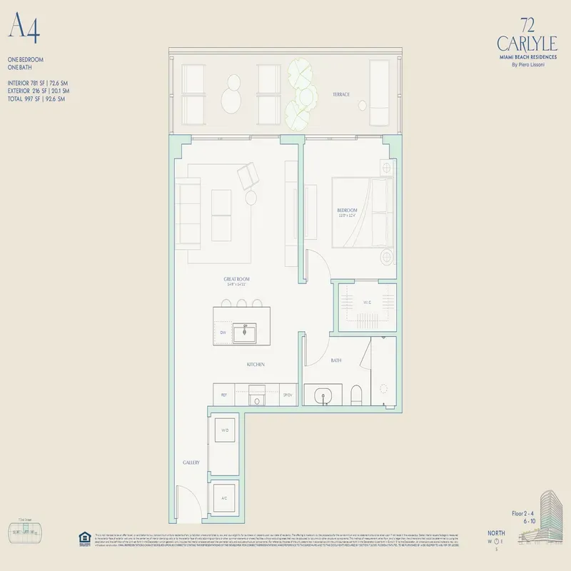 72 Carlyle Miami Beach floor plan 1
