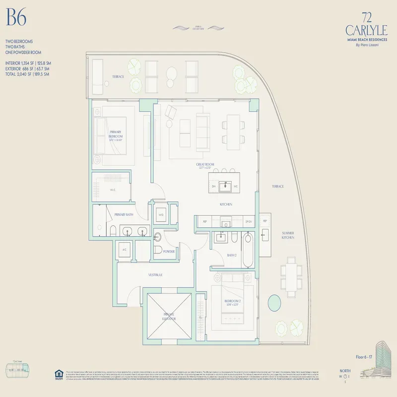 72 Carlyle Miami Beach floor plan 3
