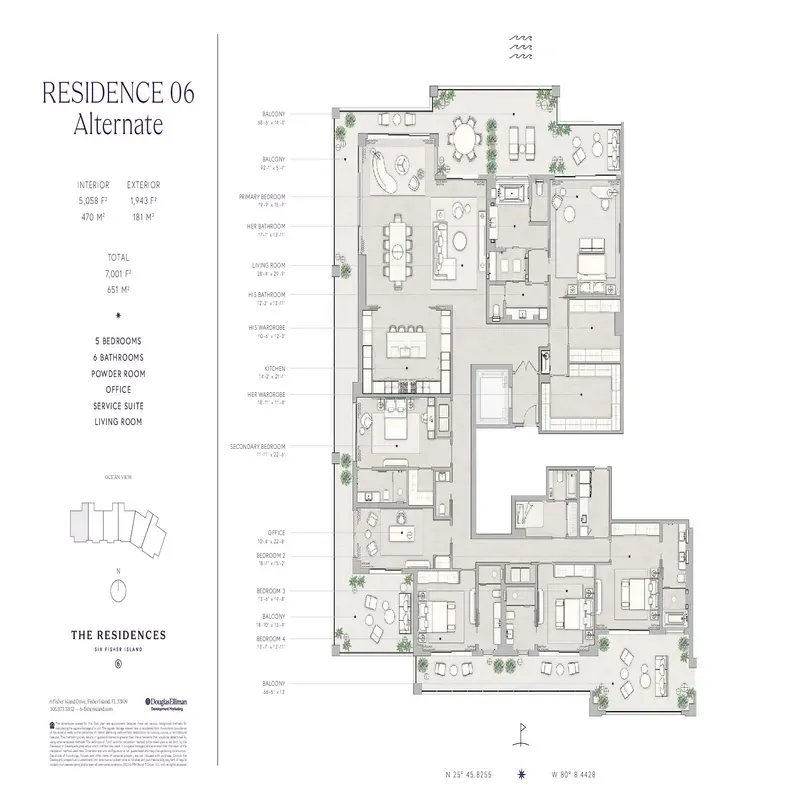 The Residences Six Fisher Island floor plan 5