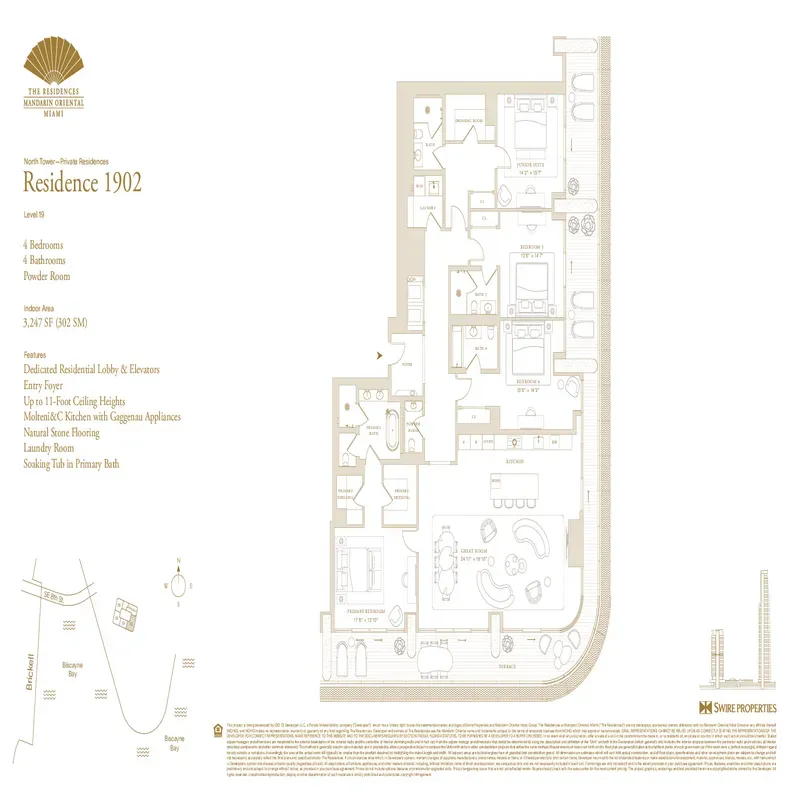 The Residences at Mandarin Oriental, Miami floor plan 4