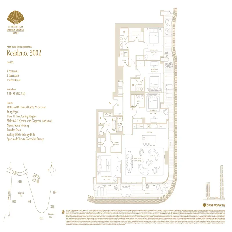 The Residences at Mandarin Oriental, Miami floor plan 6