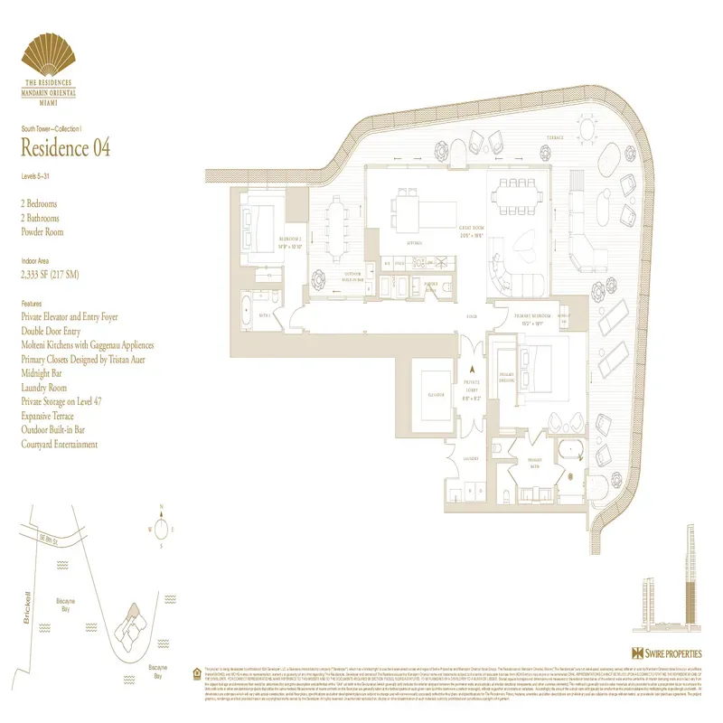 The Residences at Mandarin Oriental, Miami floor plan 11