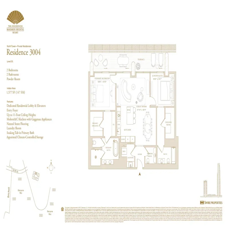 The Residences at Mandarin Oriental, Miami floor plan 15