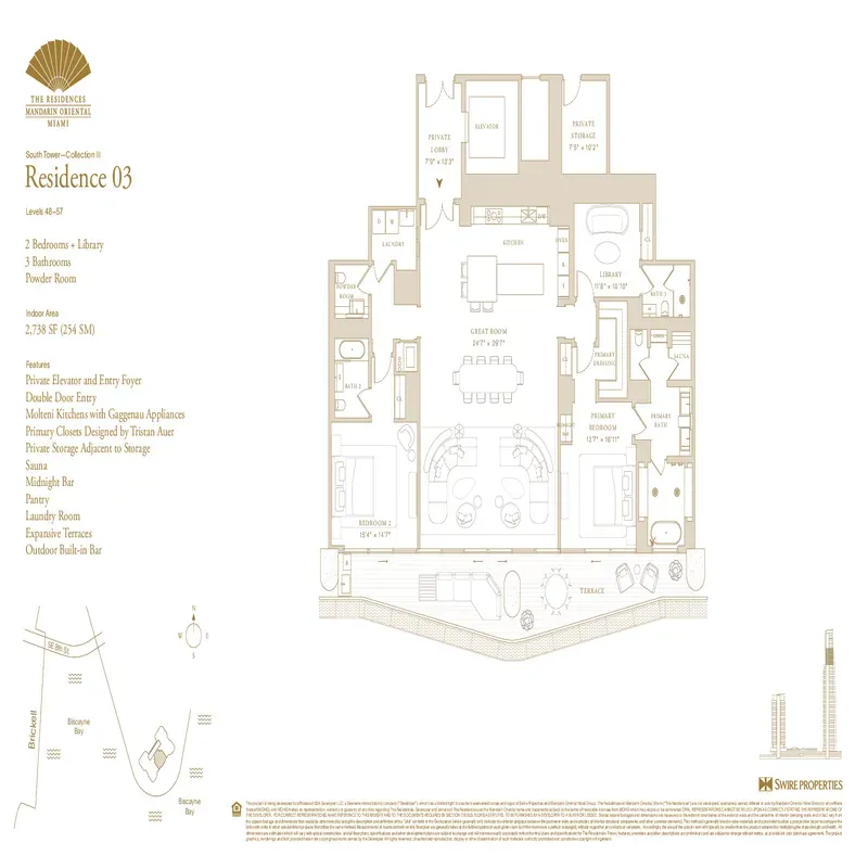 The Residences at Mandarin Oriental, Miami floor plan 17