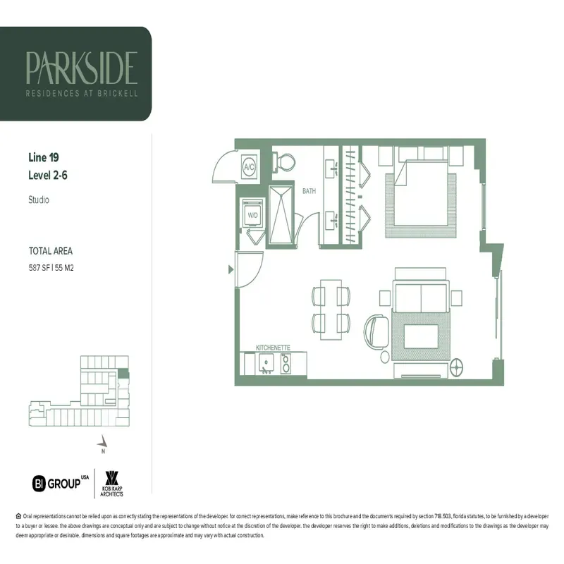 Parkside Residences at Brickell floor plan 1