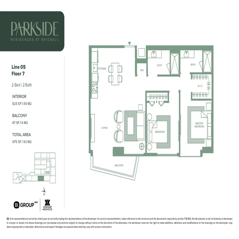 Parkside Residences at Brickell floor plan 6