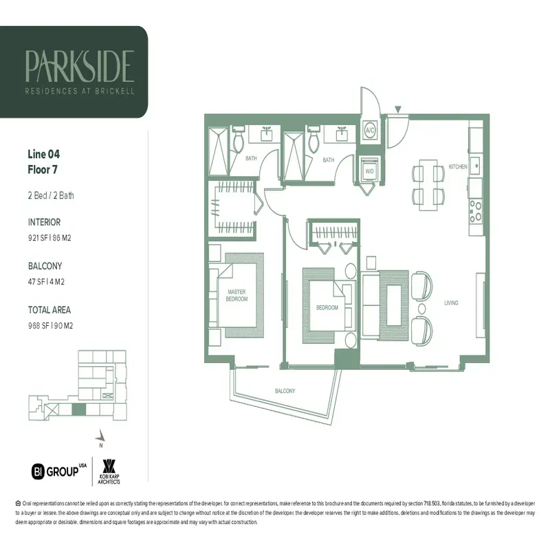 Parkside Residences at Brickell floor plan 9
