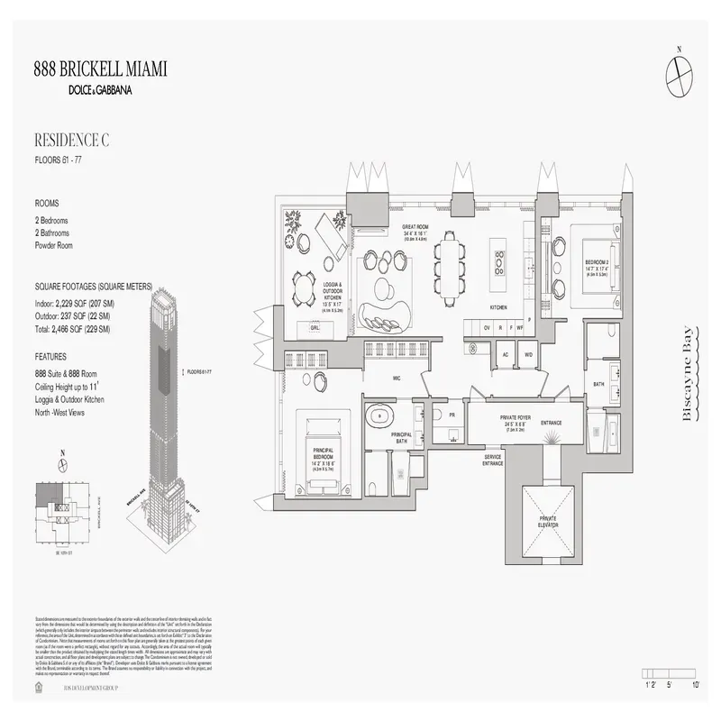 888 Brickell Miami Dolce & Gabbana floor plan 9