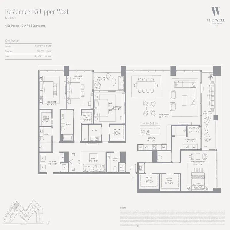 The WELL Coconut Grove floor plan 3