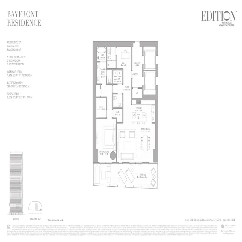 EDITION Residences Edgewater floor plan 1