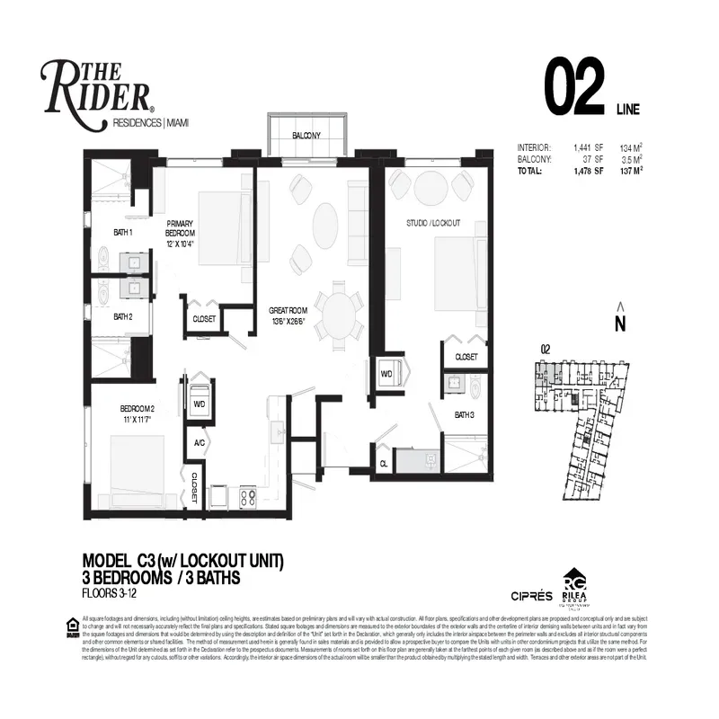 The Rider Residences Miami floor plan 9