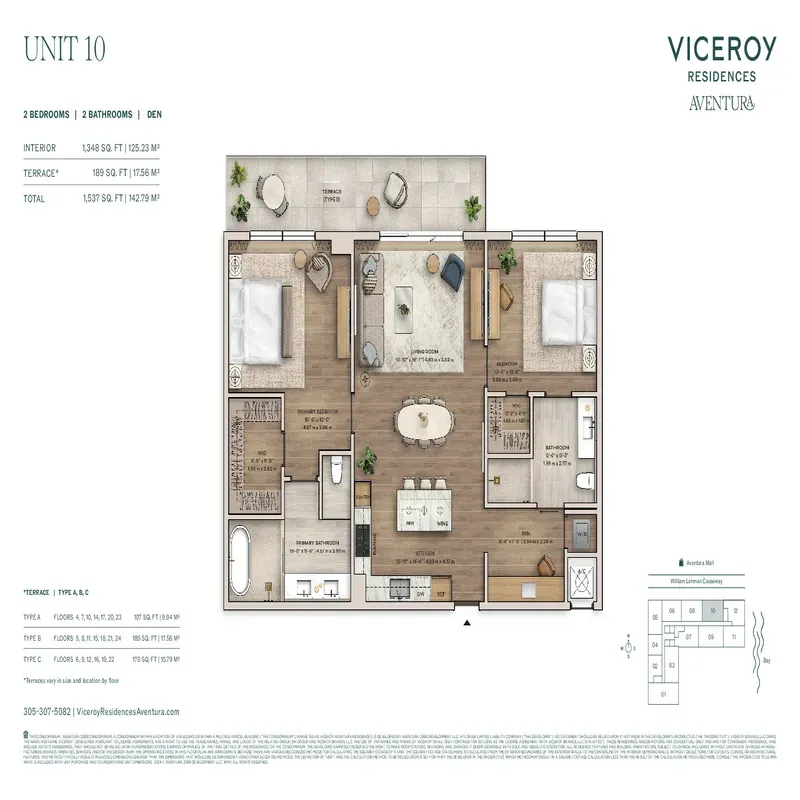 Viceroy Residences Aventura floor plan 8