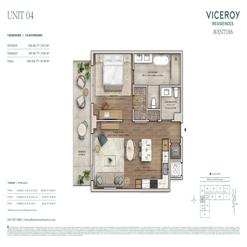 Viceroy Residences Aventura floor plan 13