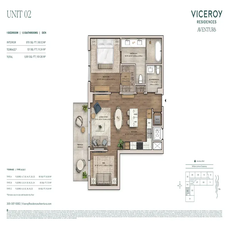 Viceroy Residences Aventura floor plan 14