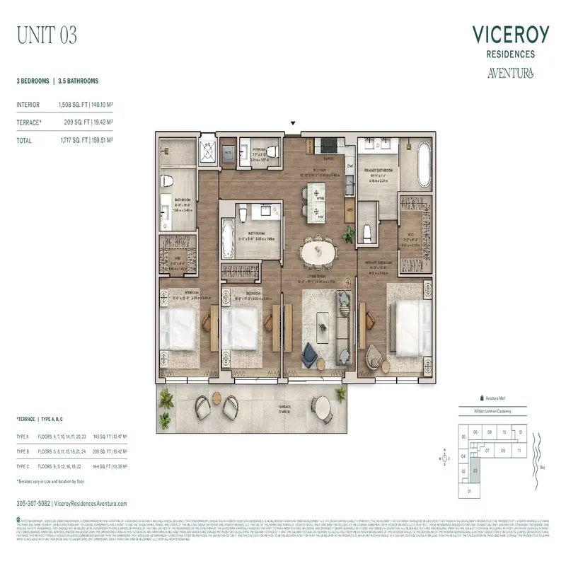 Viceroy Residences Aventura floor plan 16