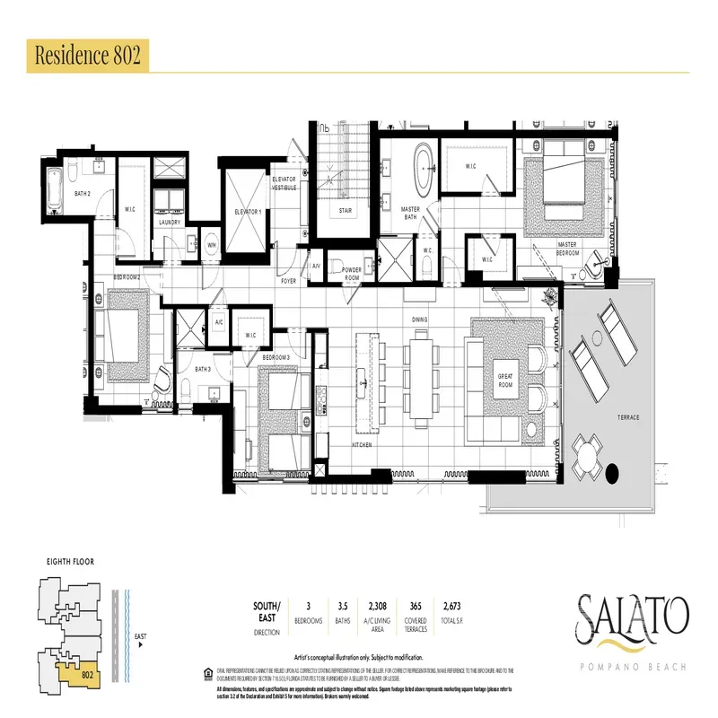 SALATO Pompano Beach floor plan 3