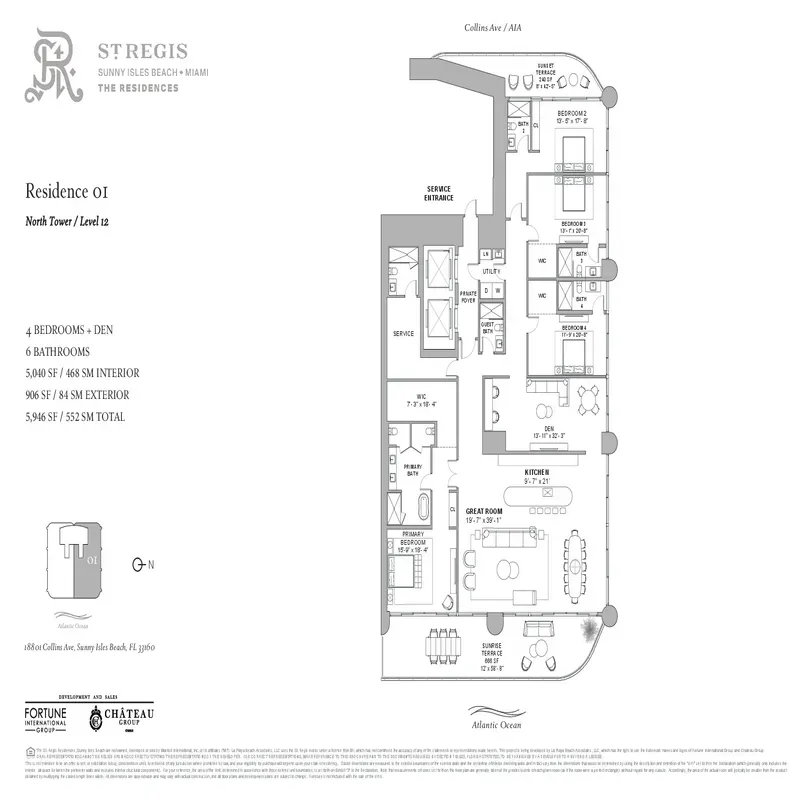St. Regis Residences Sunny Isles Beach floor plan 1